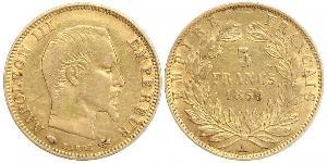 5 Franc Second French Empire (1852-1870) Gold Napoleon III (1808-1873)