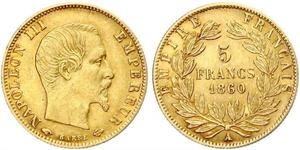 5 Franc Zweites Kaiserreich (1852-1870) Gold Napoleon III (1808-1873)