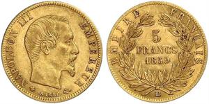 5 Franc Zweites Kaiserreich (1852-1870) Gold Napoleon III (1808-1873)