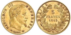 5 Franc Zweites Kaiserreich (1852-1870) Gold Napoleon III (1808-1873)
