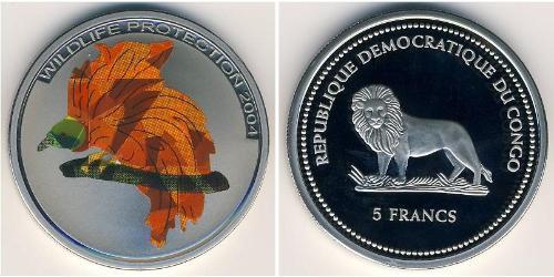 5 Franc Demokratische Republik Kongo Kupfer/Nickel 