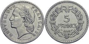 5 Franc Terza Repubblica francese (1870-1940)  Nichel 