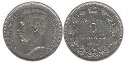 5 Franc Belgien Nickel Albert I. (Belgien) (1875 - 1934)