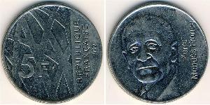 5 Franc Quinta República Francesa (1958 - ) Níquel 
