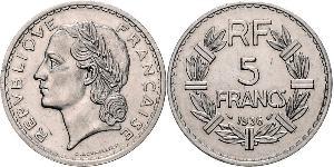 5 Franc Tercera República Francesa (1870-1940)  Níquel 