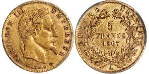 5 Franc Second Empire (1852-1870) Or Napoleon III (1808-1873)