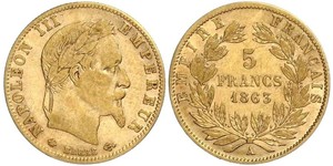 5 Franc Secondo Impero francese (1852-1870) Oro Napoleone III (1808-1873)