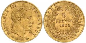 5 Franc Segundo Imperio francés (1852-1870) Oro Napoleon III (1808-1873)