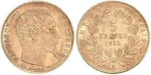5 Franc Segundo Imperio francés (1852-1870) Oro Napoleon III (1808-1873)