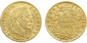 5 Franc Segundo Imperio francés (1852-1870) Oro Napoleon III (1808-1873)