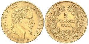 5 Franc Segundo Imperio francés (1852-1870) Oro Napoleon III (1808-1873)