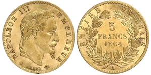 5 Franc Segundo Imperio francés (1852-1870) Oro Napoleon III (1808-1873)