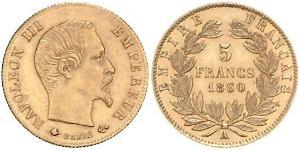 5 Franc Segundo Imperio francés (1852-1870) Oro Napoleon III (1808-1873)