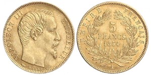 5 Franc Segundo Imperio francés (1852-1870) Oro Napoleon III (1808-1873)