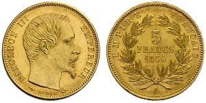 5 Franc Segundo Imperio francés (1852-1870) Oro Napoleon III (1808-1873)