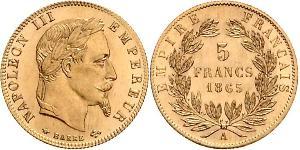 5 Franc Segundo Imperio francés (1852-1870) Oro Napoleon III (1808-1873)