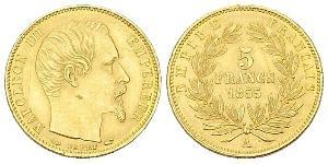 5 Franc Segundo Imperio francés (1852-1870) Oro Napoleon III (1808-1873)