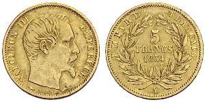 5 Franc Segundo Imperio francés (1852-1870) Oro Napoleon III (1808-1873)