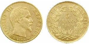5 Franc Segundo Imperio francés (1852-1870) Oro Napoleon III (1808-1873)