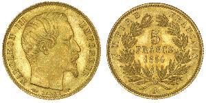 5 Franc Segundo Imperio francés (1852-1870) Oro Napoleon III (1808-1873)