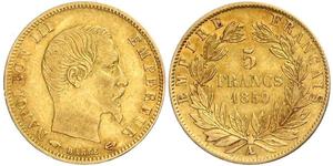 5 Franc Segundo Imperio francés (1852-1870) Oro Napoleon III (1808-1873)