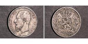 5 Franc Bélgica Plata Leopold II (1835 - 1909)
