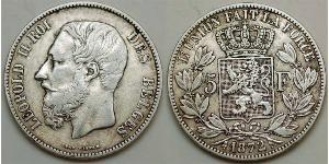 5 Franc Bélgica Plata Leopold II (1835 - 1909)