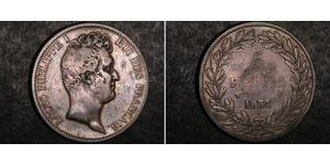 5 Franc Monarquía de Julio (1830-1848) Plata Luis Felipe I de Francia  (1773 -1850)