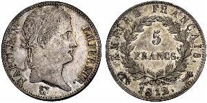 5 Franc Primer Imperio francés (1804-1814) Plata Napoleón Bonaparte(1769 - 1821)