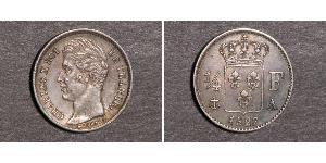 5 Franc Reino de Francia (1815-1830) Plata Carlos X de Francia (1757-1836)