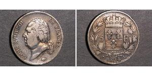 5 Franc Reino de Francia (1815-1830) Plata 