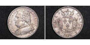 5 Franc Reino de Francia (1815-1830) Plata Luis XVIII de Francia (1755-1824)