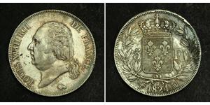 5 Franc Reino de Francia (1815-1830) Plata 