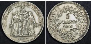 5 Franc Segunda República Francesa (1848-1852) Plata 