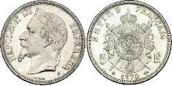 5 Franc Segundo Imperio francés (1852-1870) Plata Napoleon III (1808-1873)