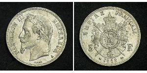5 Franc Segundo Imperio francés (1852-1870) Plata Napoleon III (1808-1873)