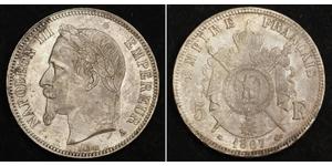 5 Franc Segundo Imperio francés (1852-1870) Plata Napoleon III (1808-1873)
