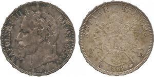 5 Franc Segundo Imperio francés (1852-1870) Plata Napoleon III (1808-1873)