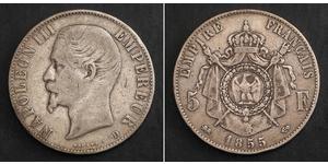 5 Franc Segundo Imperio francés (1852-1870) Plata Napoleon III (1808-1873)