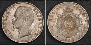 5 Franc Segundo Imperio francés (1852-1870) Plata Napoleon III (1808-1873)
