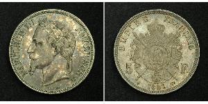 5 Franc Segundo Imperio francés (1852-1870) Plata Napoleon III (1808-1873)