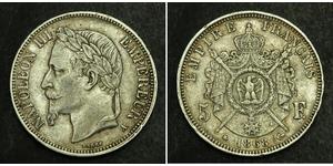 5 Franc Segundo Imperio francés (1852-1870) Plata Napoleon III (1808-1873)