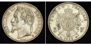5 Franc Segundo Imperio francés (1852-1870) Plata Napoleon III (1808-1873)