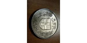 5 Franc Suiza Plata 