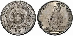 5 Franc Suiza Plata 