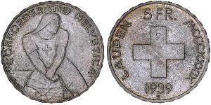 5 Franc Suiza Plata 