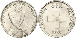5 Franc Suiza Plata 
