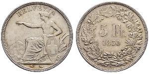 5 Franc Suiza Plata 