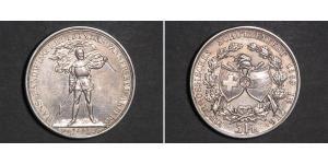 5 Franc Suiza Plata 