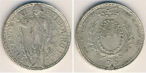 5 Franc Suiza Plata 